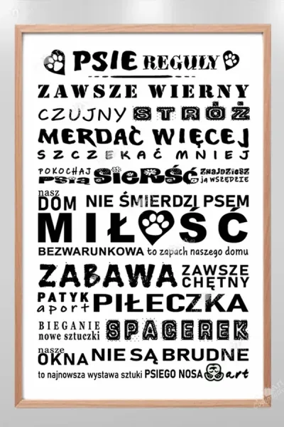 zabawna_tabliczka_dog_rules_psie_reguly_biala_w_naturalnej_ramie_FunArt_600_900.webp